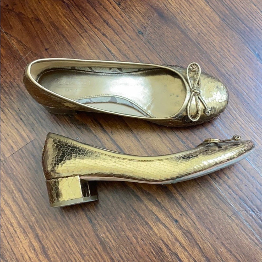 Coach gold metallic shoes